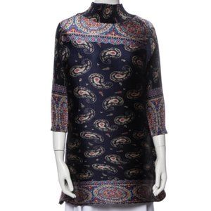 ISSEY MIYAKE Paisley Print Mock Neck Tunic